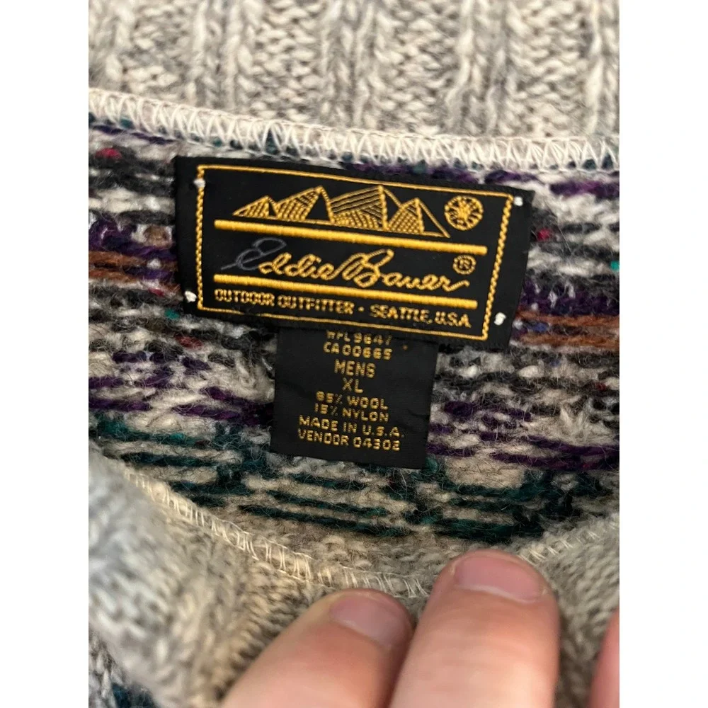 Vintage Eddie Bauer Wool Blend Fair Isle Crewneck Sweater
